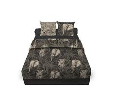 Soleil docre Safari lit, Parure de Drap, Coton, Gris, 260 x 300 cm