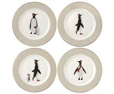 Portmeirion Home & Gifts SMPE78987-XG Lot de 4 assiettes Ã gÃ¢teau en porcelaine