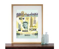 Impression dart de New York City rétro Poster de voyage Style