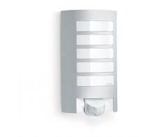 Steinel Luminaire extÃ©rieur L 12 avec dÃ©tecteur de mouvement - Applique murale avec capteur de prÃ©sence 60W - Lampe extÃ©rieure portÃ©e de 10 m, couleur argent