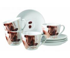 Domestic 922250 4 Tasses Ã Cappuccino avec 4 Soucoupes - Latte Macchiato