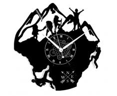 Horloge Murale instantanée Karma en Vinyle avec Disque LP 33 Tourne la Nature forêt de Montagne Escalade Vintage Fait Main
