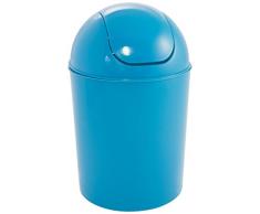 GELCO Design 709768 Poubelle A Bascule 5L, Plastique, Bleu Vivid, 17 x 17 x 32 cm