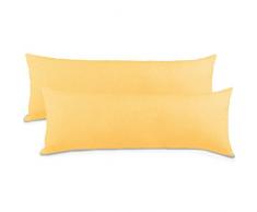 aqua-textil Classic Line Housse de Coussin Lot de 2 Fermeture Ãclair Coton 40 x 145 cm Jaune crÃ¨me