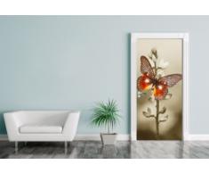 Bilderdepot24.de 11492 Design Papillon Rouge sur Un «düsterem Case 90 x 200 cm, Autocollant