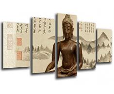 Tableau Moderne Photographique, Impression sur bois, Bouddha, Bouddha, Relaxation, Zen, MÃ©ditation, Relaxation, 165 x 62 cm, ref. 26089