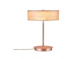 Paulmann 79647 Neordic Liska Lampe de table, max. 2x20W, E27, Bois/Cuivre mat, 230V, Bois/MÃ©tal
