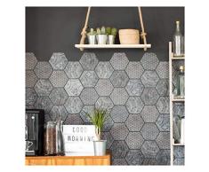 Stickers adhésifs carrelages Hexagones | Sticker Autocollant Carreaux de Ciment - Mosaïque carrelage mural salle de Bain et Cuisine | Carreaux de Ciment Adhésif Mural - Azulejos 15x13, 5cm - 28 Pièces