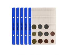 PELLERS. Feuilles pour collection de pièces de monnaie, 31mm X 26mm (pour classeur S). Paquet de 10 pièces. 20 Pochettes pour monnaies jusquà 22.5 mm de diamètre.