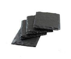 eBuyGB Lot de 4 Dessous de Verre carrÃ©s en Ardoise Naturelle de qualitÃ©