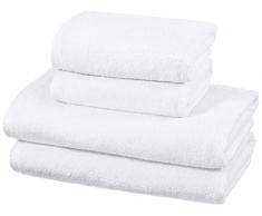 AmazonBasics Set de 2 draps de bain et 2 serviettes de bain Ã sÃ©chage rapide - Blanc