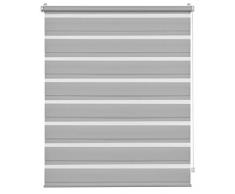 Deco Company Duo pour Le Serrage, Store à Enrouleur latéral, Bandes Transparentes et Opaques, Toutes Les pièces de Montage incluses, Gris Clair, 50 x 150 cm