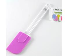 silikomart 70.053.48.0001 Manche en Plastique Transparente et Spatule en Silicone, Violet, 1 x 4,8 x 23,5 cm