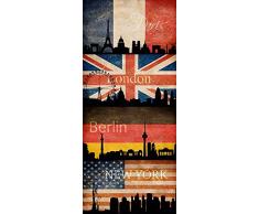 Livingwalls Panneau mural autocollant Pop Up Panel beige rouge noir 2,50 m x 0,35 m 942491