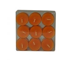 Wenzel-Kerzen 31-1522-18-23 Lot de 18 bougies de table avec bougeoir en plastique Couleur mandarine Environ 4 h de combustion
