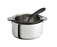 Cristel S3CQTPNC SÃ©rie de 3 casseroles inox MUTINE + 1 poignÃ©e amovible backÃ©lite noire Coccinelle