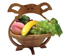 GMMH Pliable Panier Ã Fruits en Bambou Bol dÃ©coratif Pig