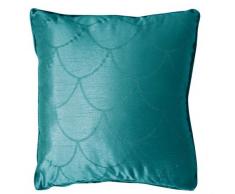 HomeMaison Coussin Dehoussable Shantung Imprime Ecailles-40 x 40 cm-Outremer, Polyester, 40 x 40