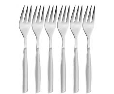 BUGATTI GLGU-021F17/6 Glamour Ménagère de 6 Pièces Fourchette à Gâteau SAN/Acier Gris 16 x 20 x 3 cm