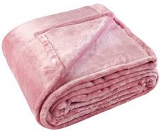 Linder 5074 Couverture extra douce Polyester Rose 180 x 220 cm