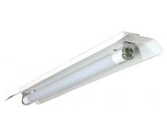 116/1x18/BL - Plafonnier en tôle blanche, droit à 220 V, pour tube LED de 18 W.