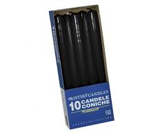 Cereria de Giorgio risthò Bougies Coniques pour bougeoir, Cire, Noir, 2.2 x 25 cm, 10 unités