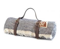 Ariane Plaid MÃ©rinos/Acrylique/Coton Marine 140 x 185 cm