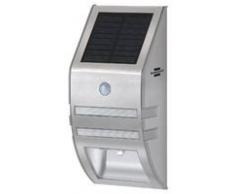 Brennenstuhl Lampe LED murale solaire avec détecteur de mouvements & capteur crépusculaire, projecteur (IP 44) à LED (2 x 30 lm), argent, Quantité : 1