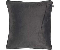 Dutch Decor Housse de Coussin Velvet 45x45 cm Gris foncé - Housses de Coussin Décoratif - Zippée