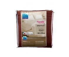 Nuit des Vosges 2226522 Caen Drap Plat Flanelle Unie/Coton Marron 240 x 310 cm