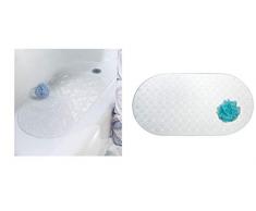 iDesign 80550EU Tapis de Bain Ã ventouses Circlz, Anti-Glissant, pour Douche, ou Baignoire - Transparent, Plastique, Clair, 69 x 39,1 x 0,76 cm