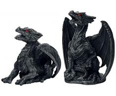Nemesis Now Dark Fury Lot de 2 Figurines Dragon Noir Taille Unique 10 cm