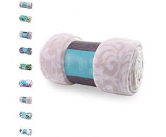 AmeliaHome Plaid en Microfibre avec Feuilles de Monstera en Polaire Douce et Douillette, Polyester, Decor, 70 x 150