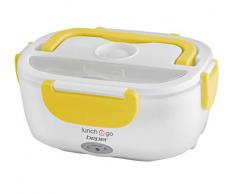 Beper - Chauffe-Plat Ãlectrique Portable, 2 Récipients Amovibles, Plaque Chauffante en Acier, Couverts en Plastique Fournis, 220V, Lavable au Lave-Vaisselle - Jaune