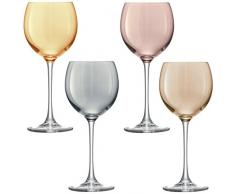 LSA International Lot de 4 Verres à vin aux Teintes Assorties Aspect métallique 400 ML