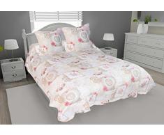 Soleil docre Valence Couvre Lit Boutis MatelassÃ© avec 2 Taies dOreiller, Polyester, Multicolore, 220x240 cm