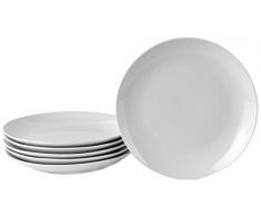 Deagourmet 187 Venus Lot de 6 Assiettes Ã Dessert en Carton Blanc - Blanc Porcelaine