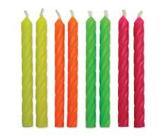 PME CA035 Lot de 24 Bougies, Plastique, Multicolore, 0,5 x 0,5 x 5,9 cm