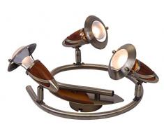 Spot laiton antique, bois, D:300, excl. 3xE14 R50 40W 230V
