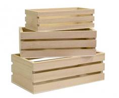 Artemio 14001929 Casier à Décorer en Bois-3 pcs, Beige, 21,5 x 7 x 12 cm