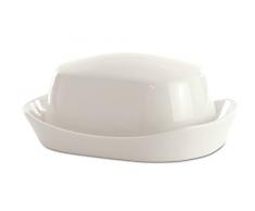 Berghoff 3700445 Beurrier avec Couvercle, Porcelaine Vernie, Blanc, 18 x 12,5 x 7,5 cm