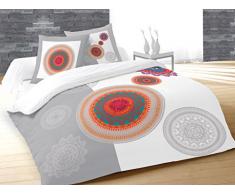 Soleil docre Parure Housse de Couette Dessin placÃ© 240X220 cm Fantasy, 100% Coton 57 Fils/cm2, Multicolore