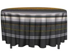 Soleil docre Nappe Toile cirée Ronde 160 cm FESTON Jaune, PVC, 160x160 cm