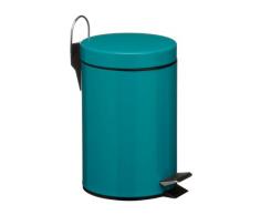 Premier Housewares 0506429 Poubelle à Pédale et Godet Intérieur en Plastique Turquoise 3 L