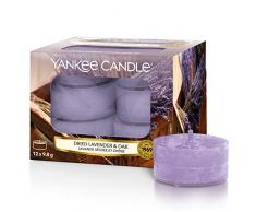 Yankee Candle bougies chauffe-plat parfumés, Lavande séchée et chêne, Collection Farmers Market, Lot de 12 Lumignons