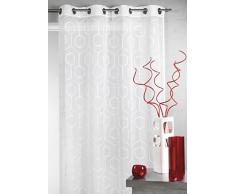 HomeMaison HM69812980 Voilage en Etamine BrodÃ©e Ã ImprimÃ©s Losange Blanc 140 x 240 cm