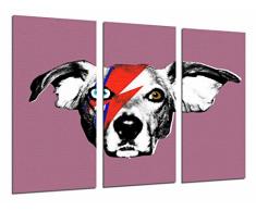 Tableau Moderne Photographique, Impression sur bois, David Bowie, Chien des animaux avec la foudre, Rock, 97 x 62 cm, ref. 26824