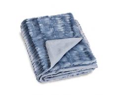 Linder Plaid Doux, Polyester, Bleu, 130x180 cm