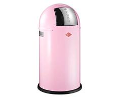 WESCO Push Boy, Poubelle Automatique de Cuisine, Métal, Rosa, 40 x 76.5 x 40 cm