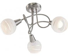 Globo 54341â3Â E14Â Elliott Plafonnier, nickel mat